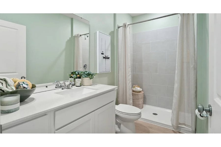 A full bathroom with a walk-in shower completes the unit.
*For illustrative purposes only. Unit is currently being remodeled, some items shown in the photos may vary or be subject to change.