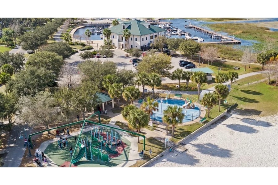 Lakefront Park in downtown Saint Cloud is family-friendly and an array of outdoor recreation: a beach, playground, splash pad and volleyball court.