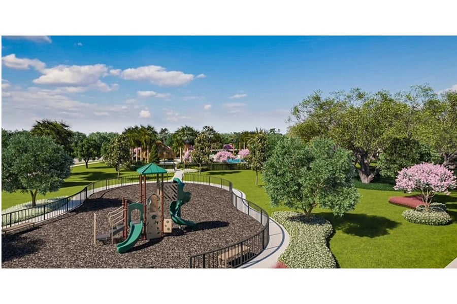 Playground | A colorful playground makes it easy for children and younger residents to spend time outdoors.
