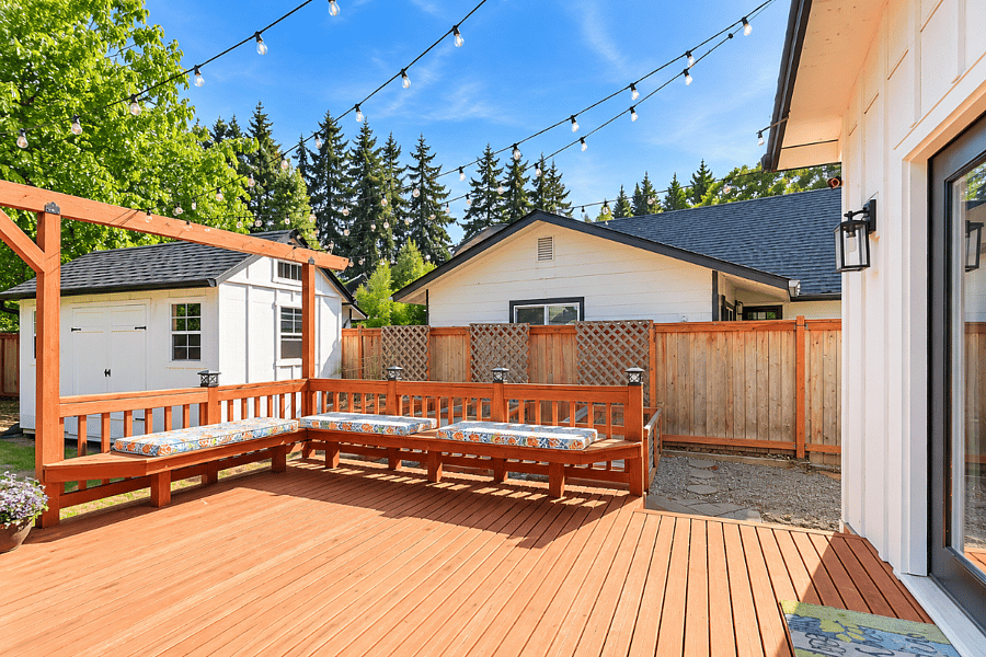 Lovely sitting in backyard