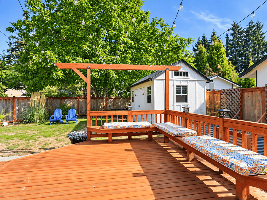 Lovely sitting in backyard