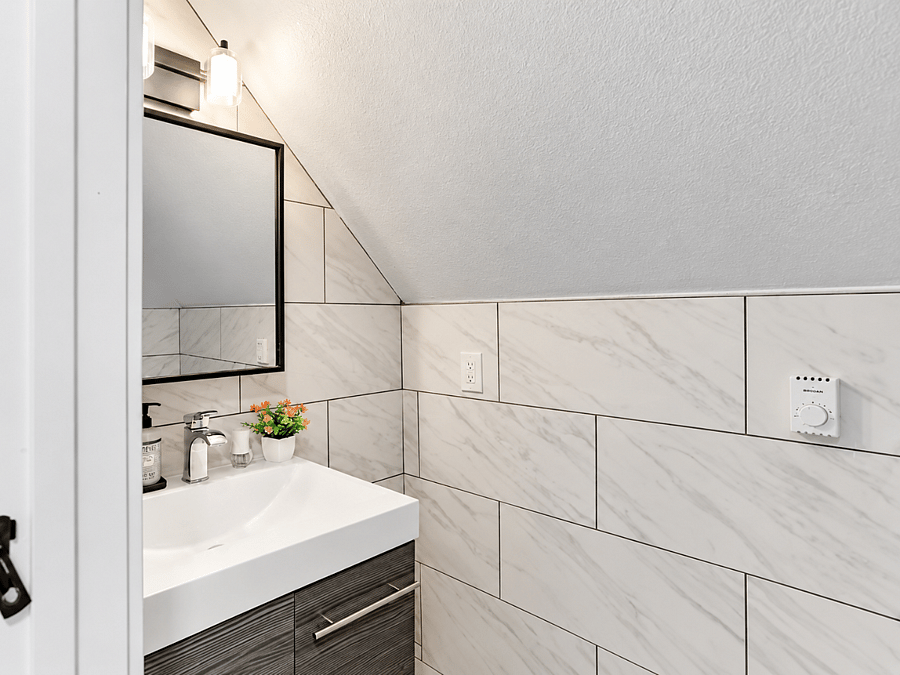 Half bath upstairs for convenience