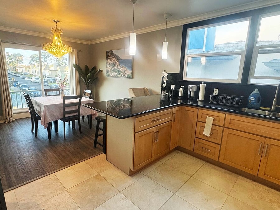 Open kitchen connected to the dining area