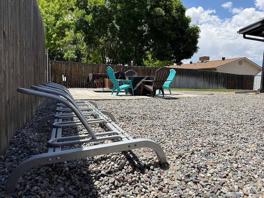 Bike rack in backyard