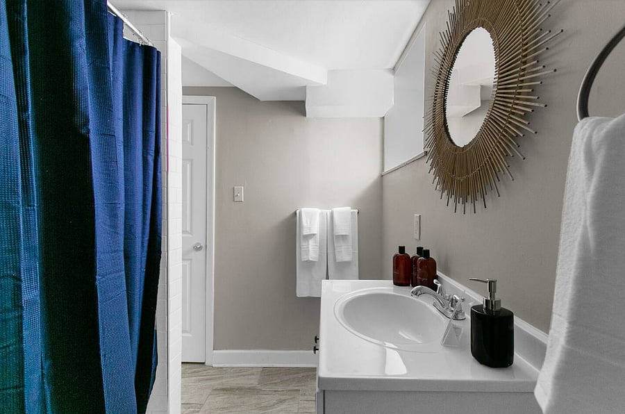 Start or end your day with ease in a well-appointed bathroom, complete with a walk-in shower and fresh, ready-to-use essentials.