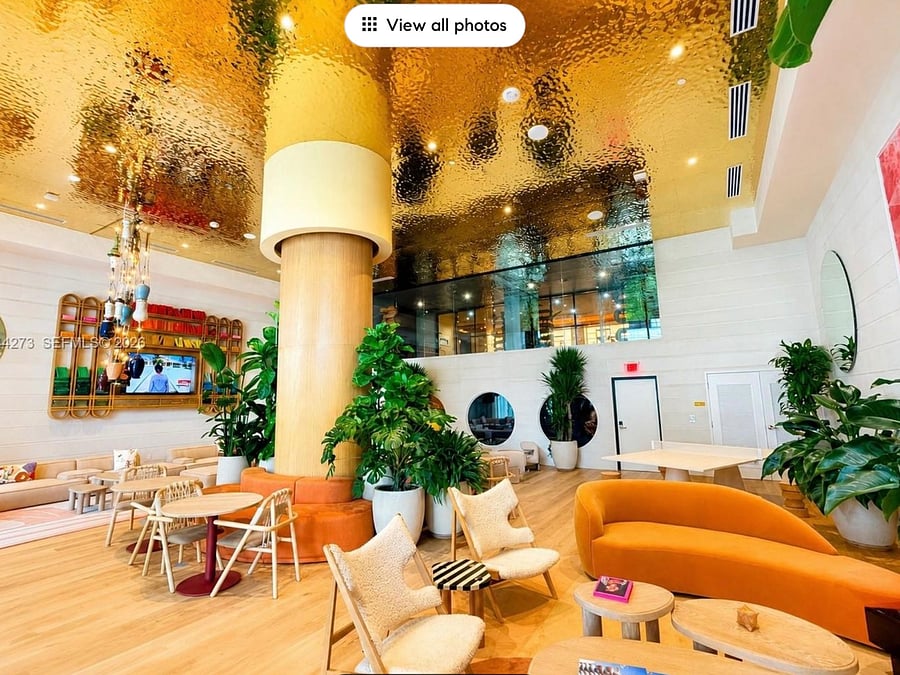 Residents lounge with balcony