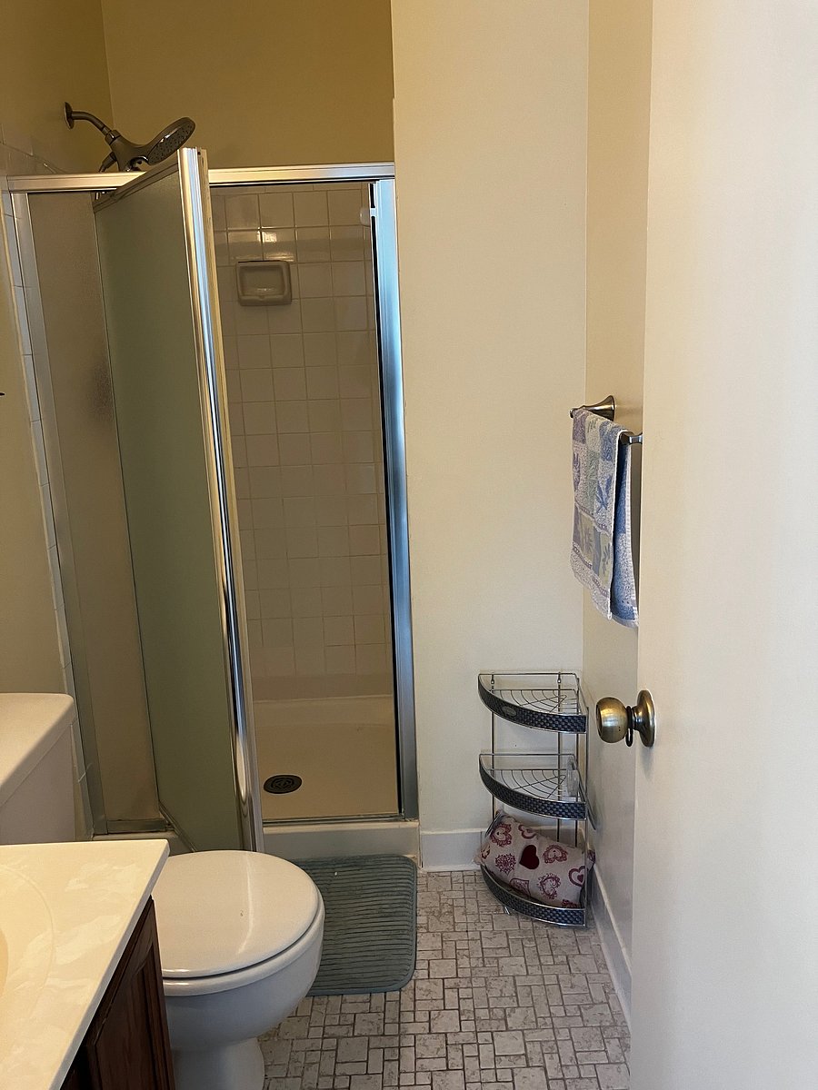 private entrance to bath in the bedroom