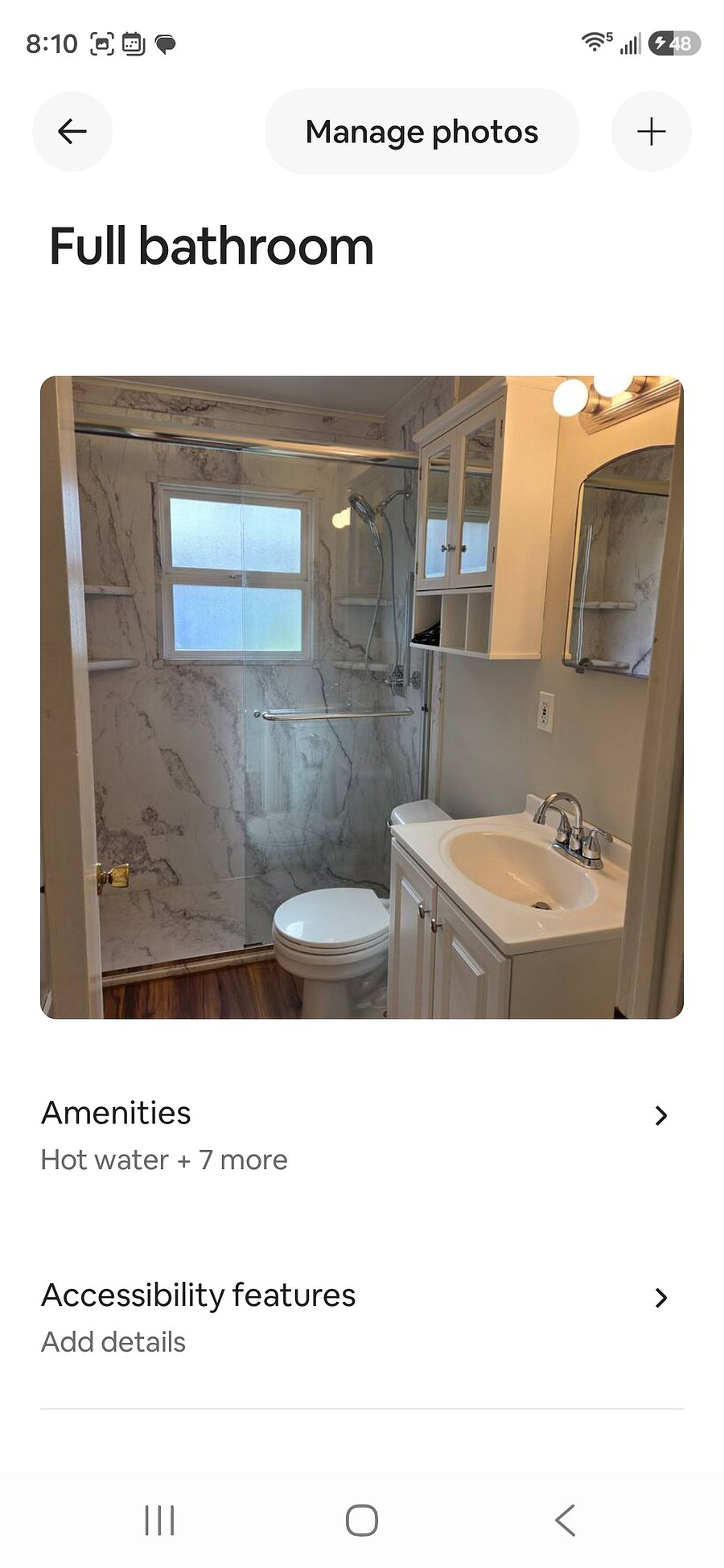 Remodeled bathroom.