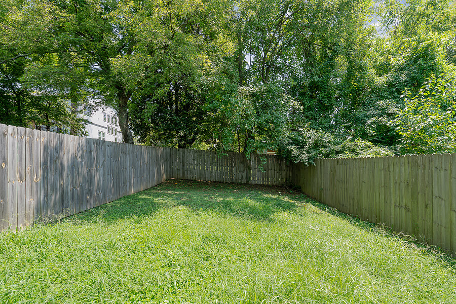 Fully fenced-in backyard.