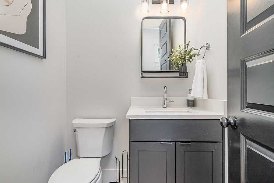 Half Bath located on 1st floor.