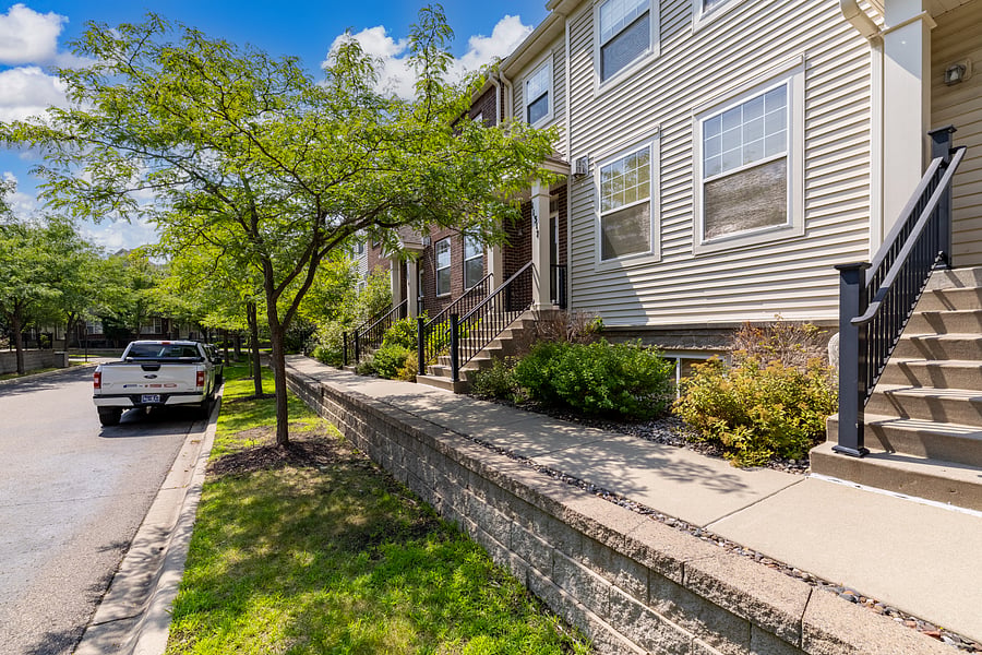 side walk outside the unit