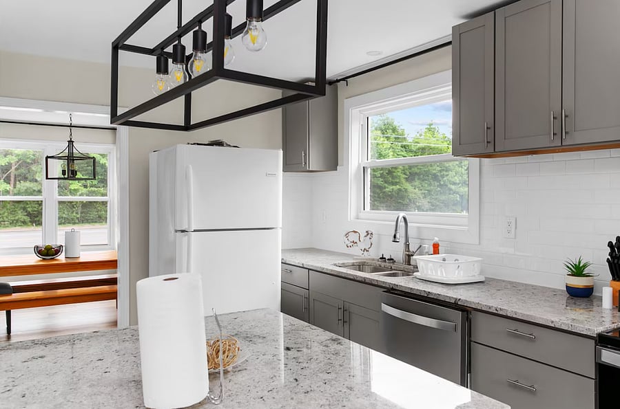Move easily from prep to plate in this well-equipped kitchen-complete with granite counters, modern appliances, and everything you need for home-cooked meals.