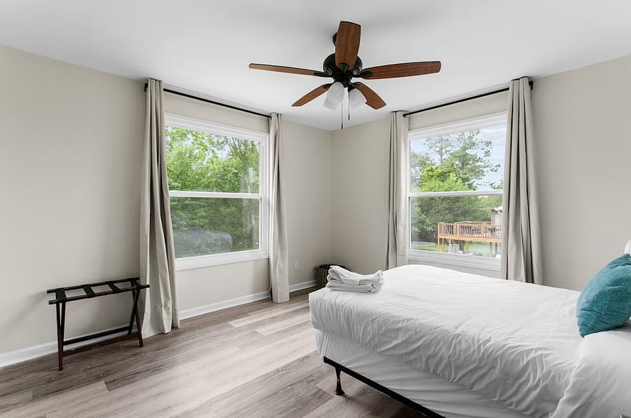 Stretch out and relax in this inviting full bedroom, thoughtfully arranged to provide a calm, restful night's sleep.