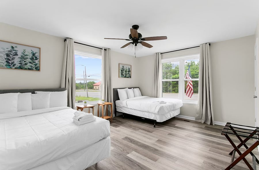 Spread out with ease in a roomy bedroom offering a queen and a full bed, giving everyone space to rest comfortably.