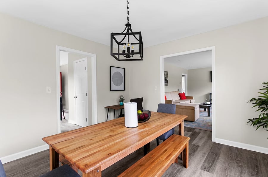 Catch up on work or plan your day at the nearby workspace, conveniently tucked just off the dining room in Unit A.