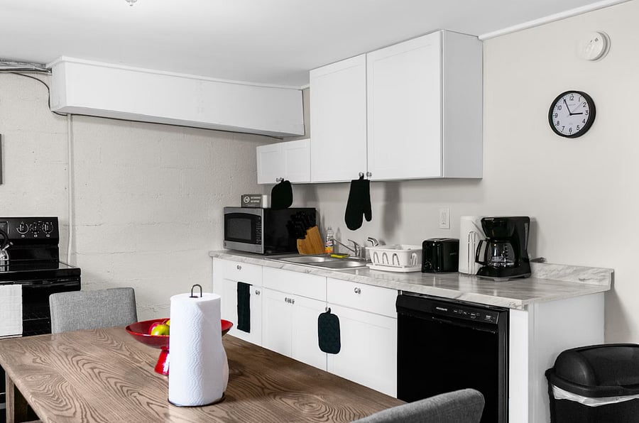 Start your day with coffee or wind down with a home-cooked meal-Unit B's kitchen comes ready with the appliances and essentials you need.