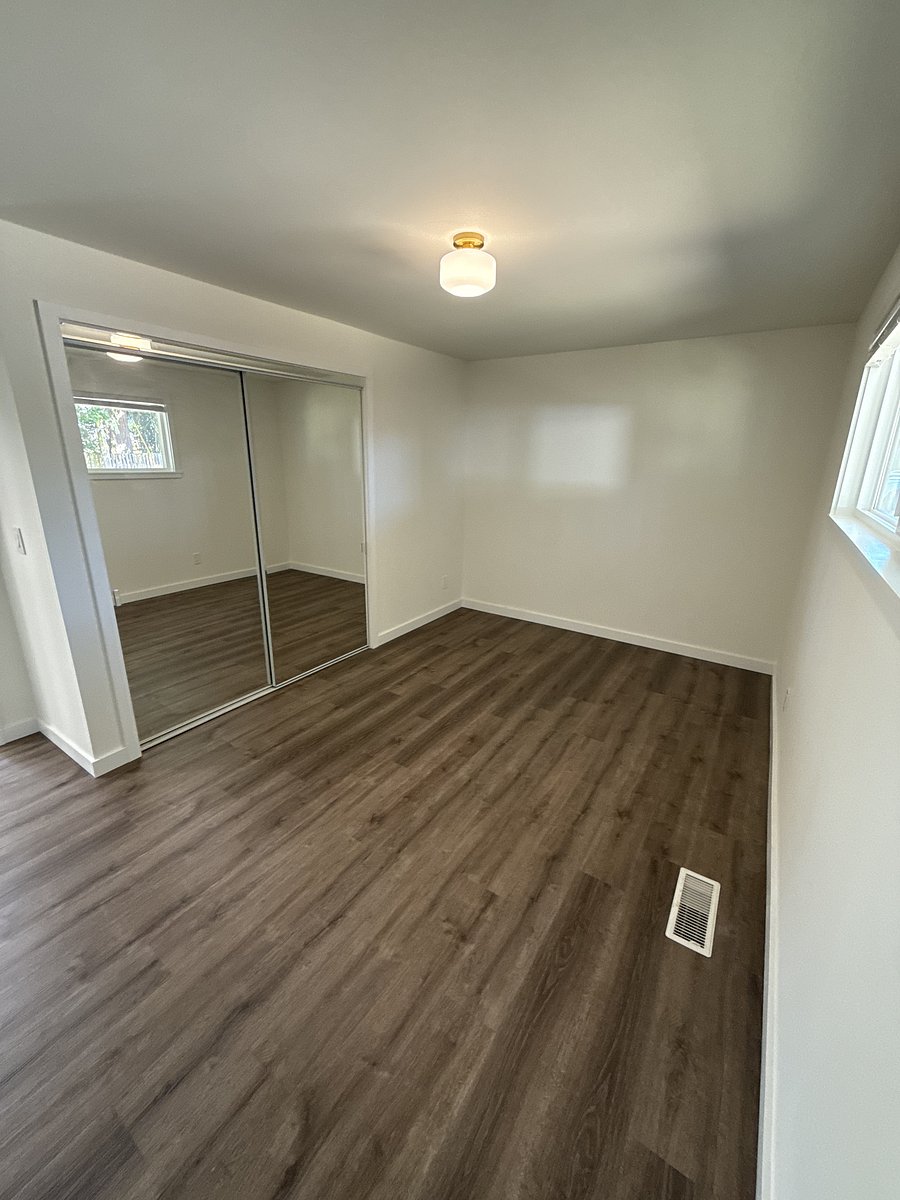 Primary bedroom with large closet space.