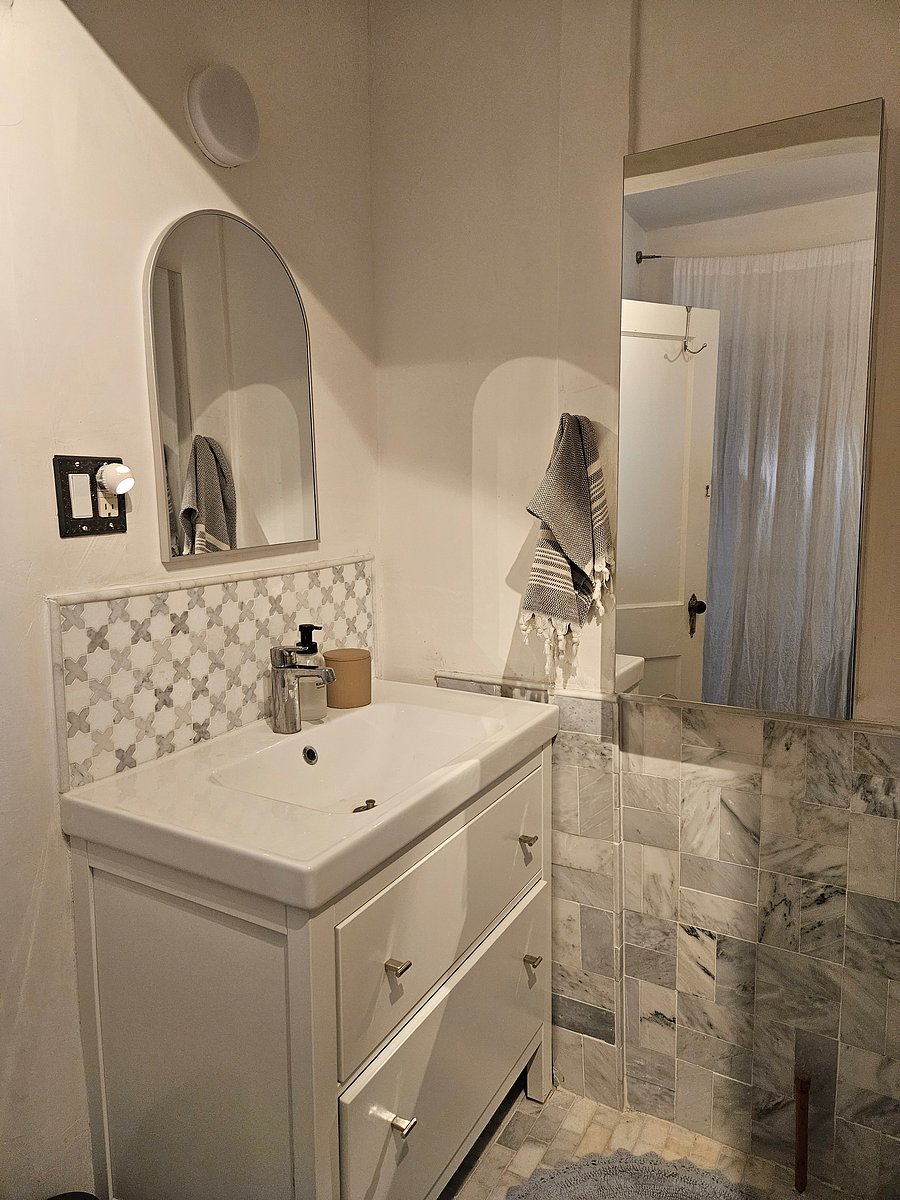 The original bathroom in the vintage part of the house.