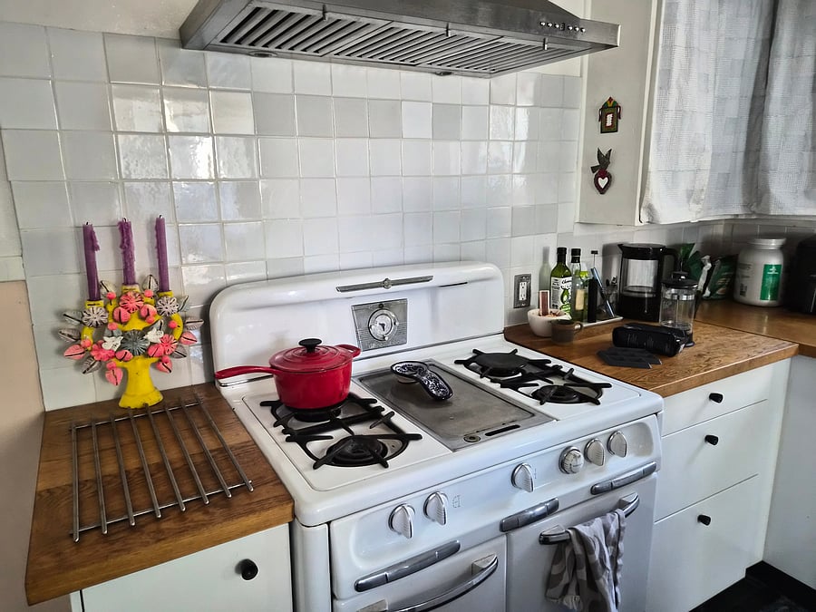 The vintage stove.