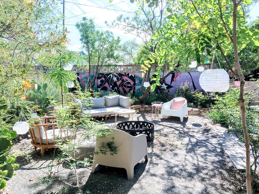 The backyard is shared