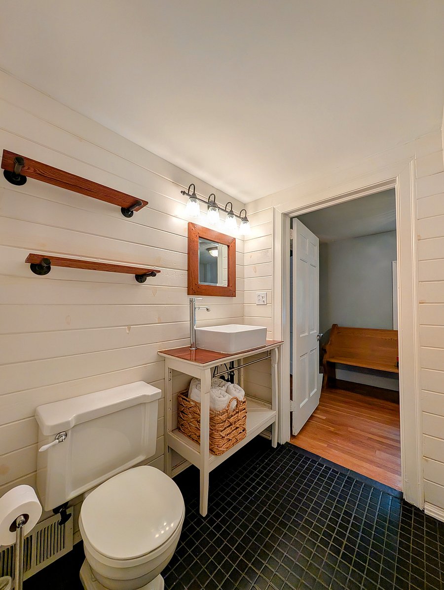 Primary bathroom on upper level.