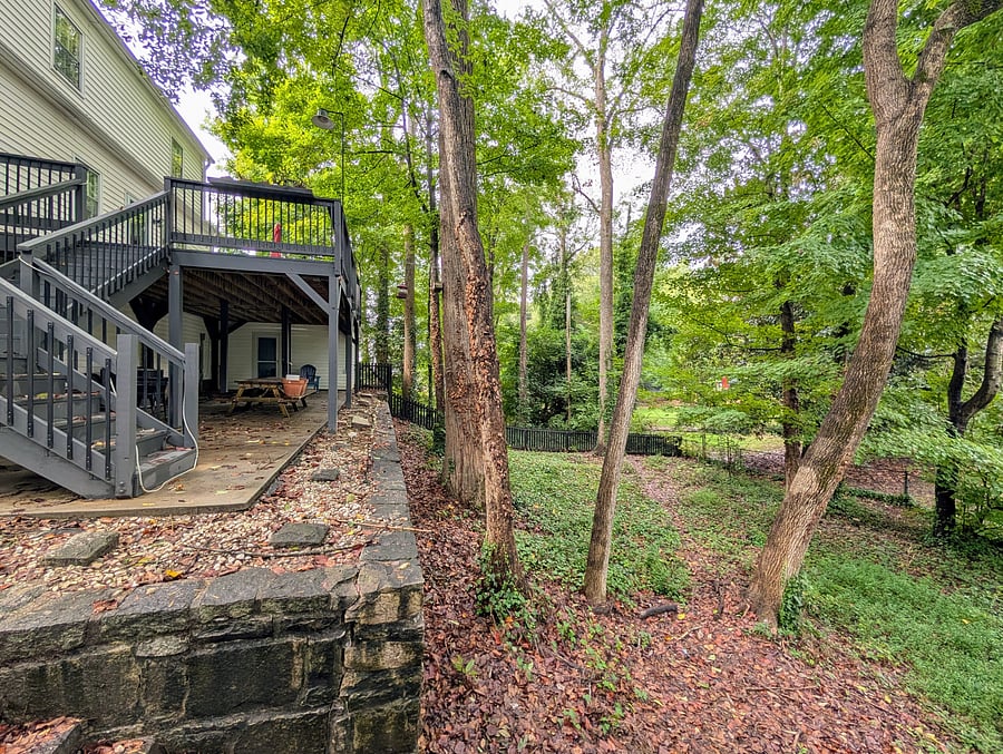 Lower level yard. Fully fenced in.