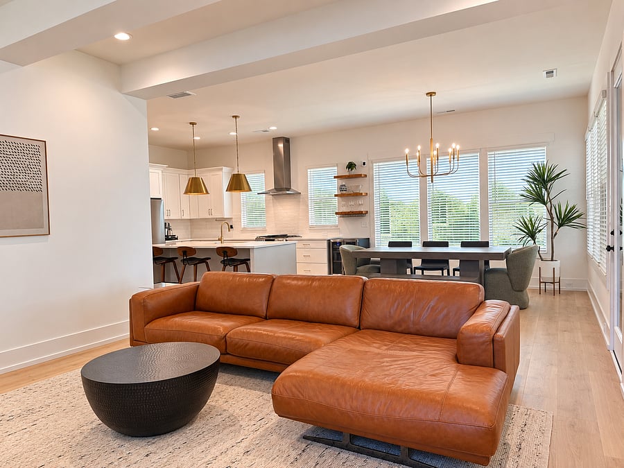 Bright, open-concept living, dining & kitchen-perfect for longer stays