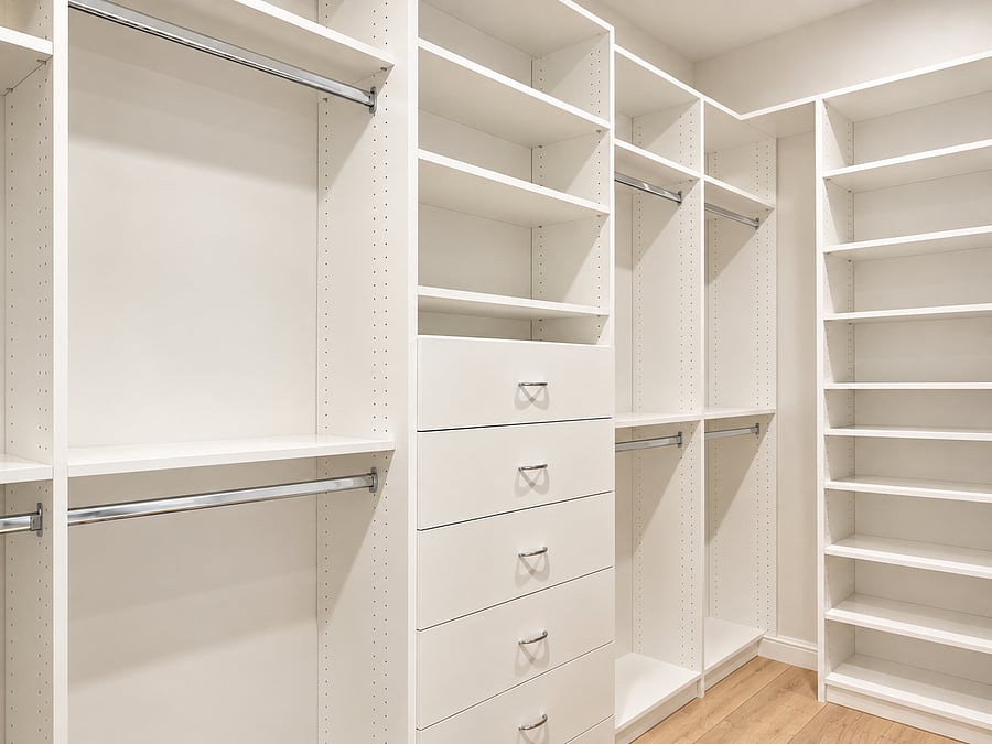 Large custom walk-in closet in master with plenty of storage