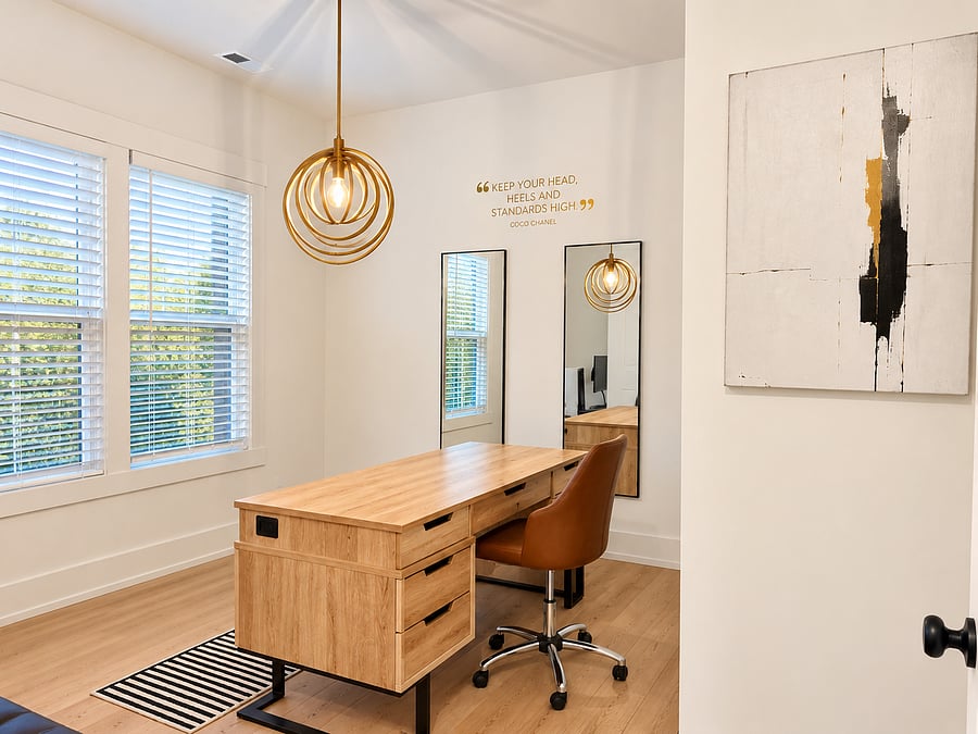 Dedicated downstairs office with desk-ideal for working from home