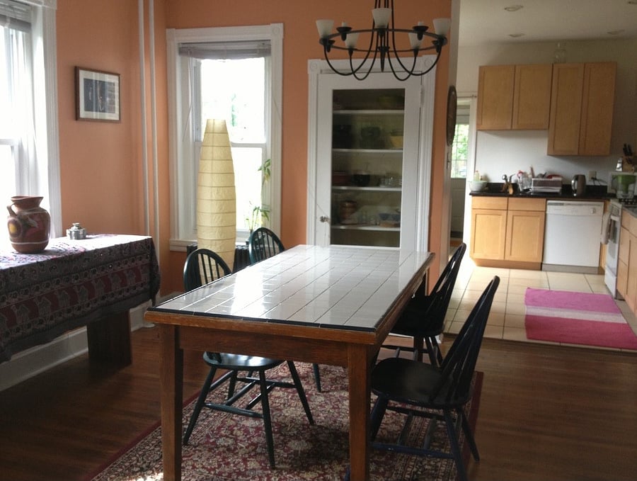 First floor dining room and kitchen