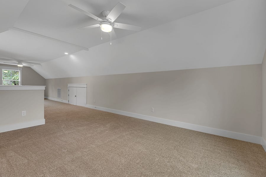 Third floor - entire level - photos made prior to customization. New space features additional privacy walls, custom furnishings, and closet space.