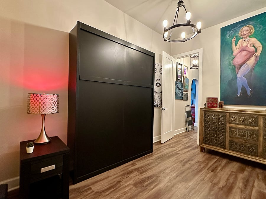 Second bedroom Murphy bed for flexible use of space.
