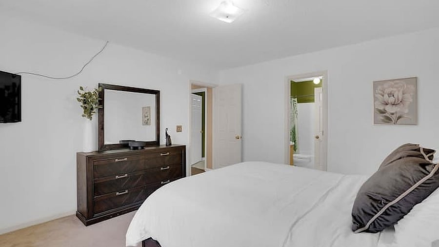 Main bedroom with attached full bathroom