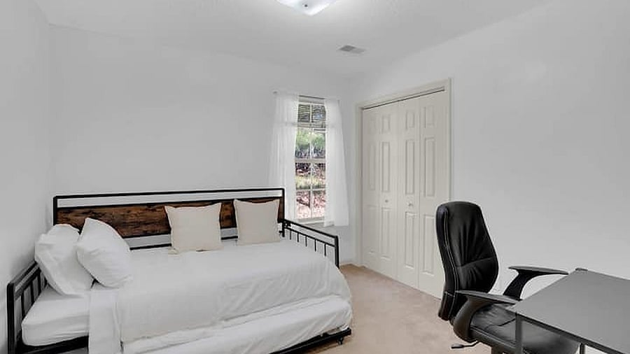 3rd Bedroom has a trundle bed and a workstation