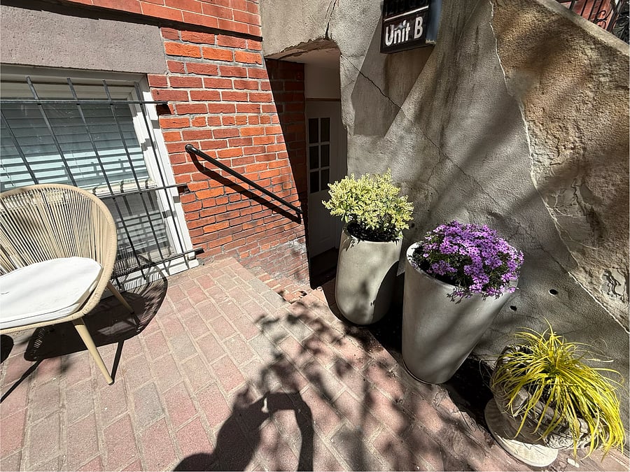 Private entrance into the basement apartment