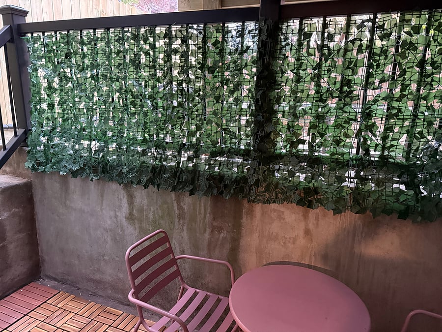 Private covered back patio