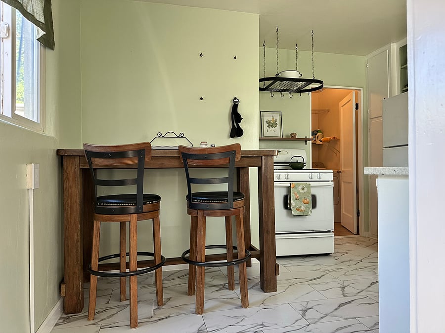 View of the kitchen from the Den.