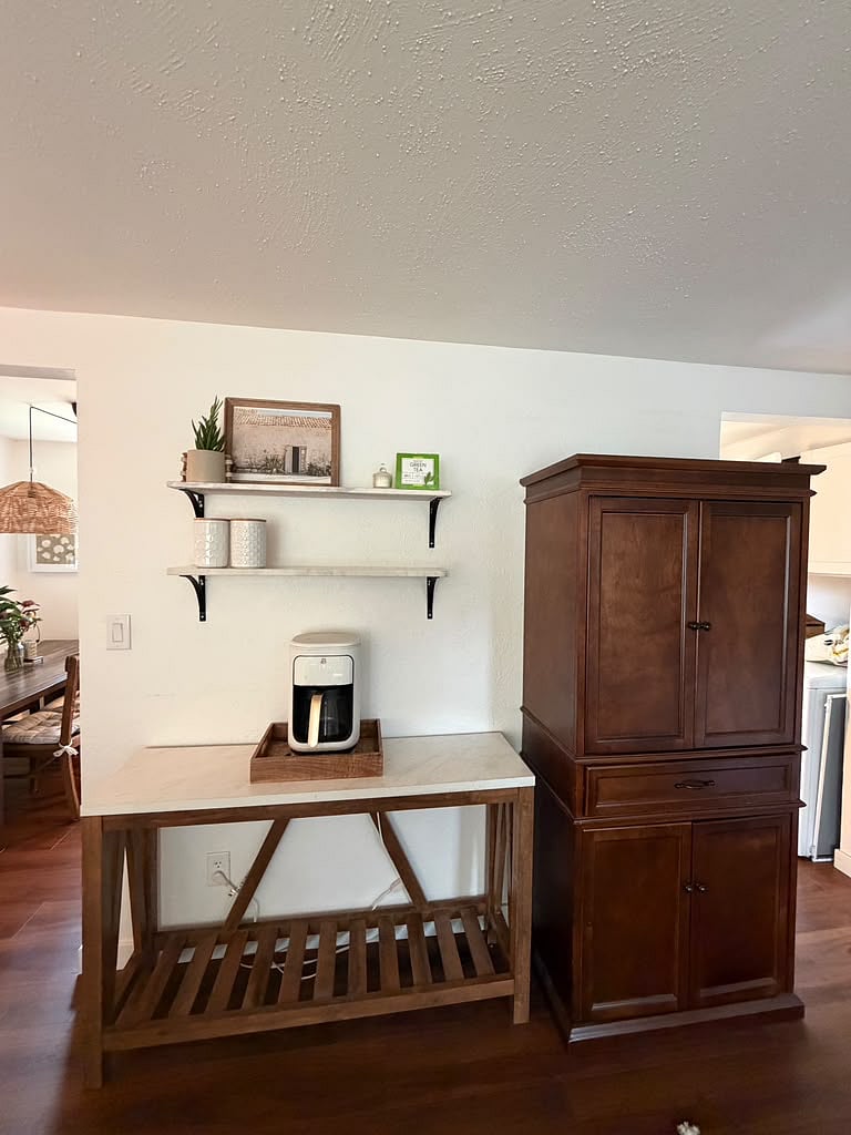 coffee bar & pantry in living room