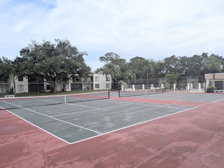 Tennis or pickle ball courts available for use by guests.  Pickle ball equipment included for guest use.