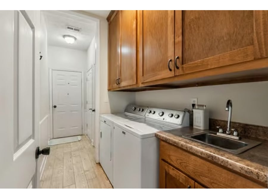 Laundry room and door to garage