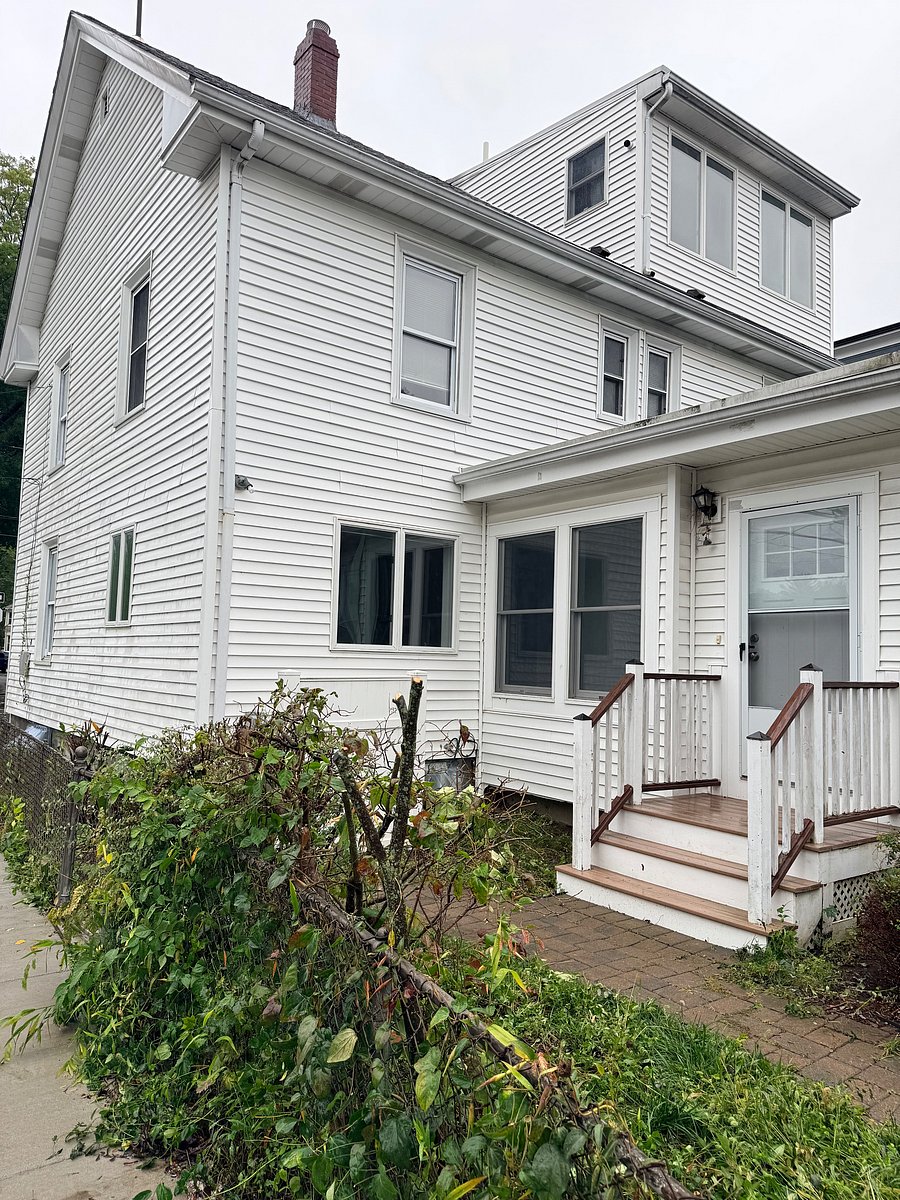 back entrance with a small yard