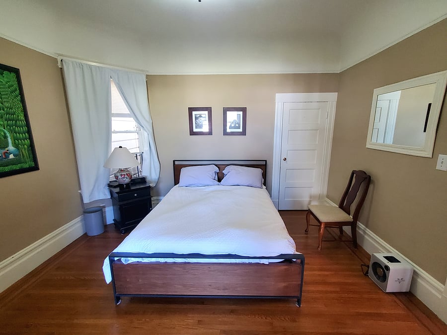 Bedroom #1. Closet, window and dresser.