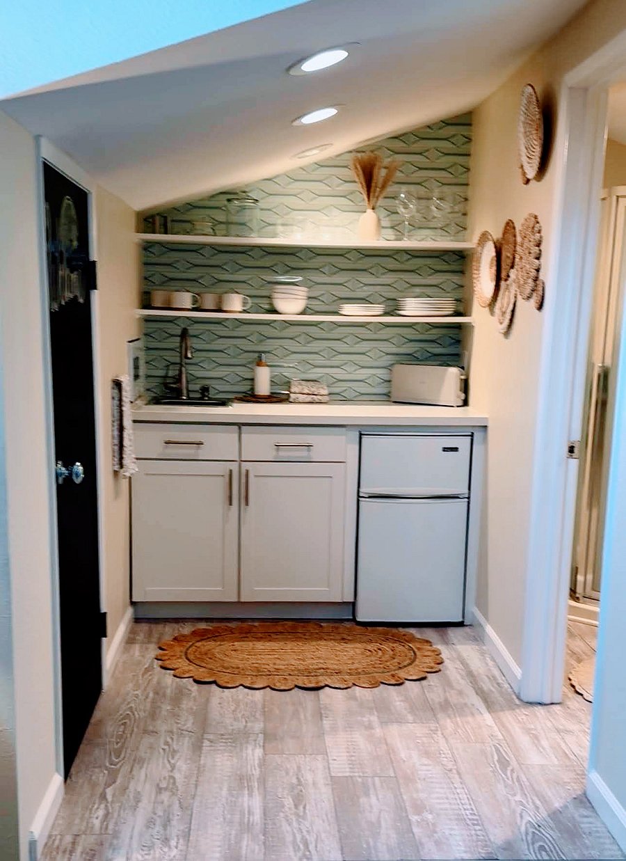 Bonus Loft Kitchenette, fully stocked with refrigerator, freezer, and Microwave.