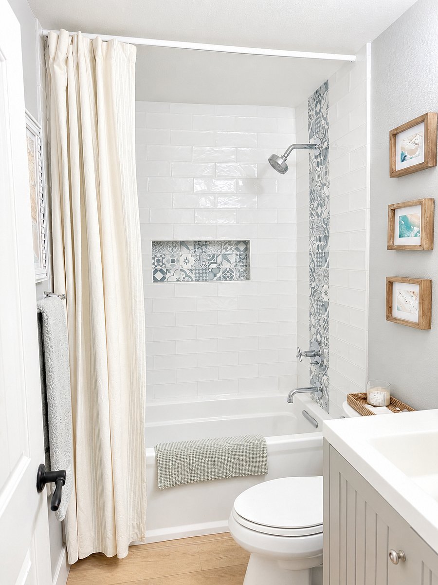 Guest Bathroom Shower and Deep Soaker Tub