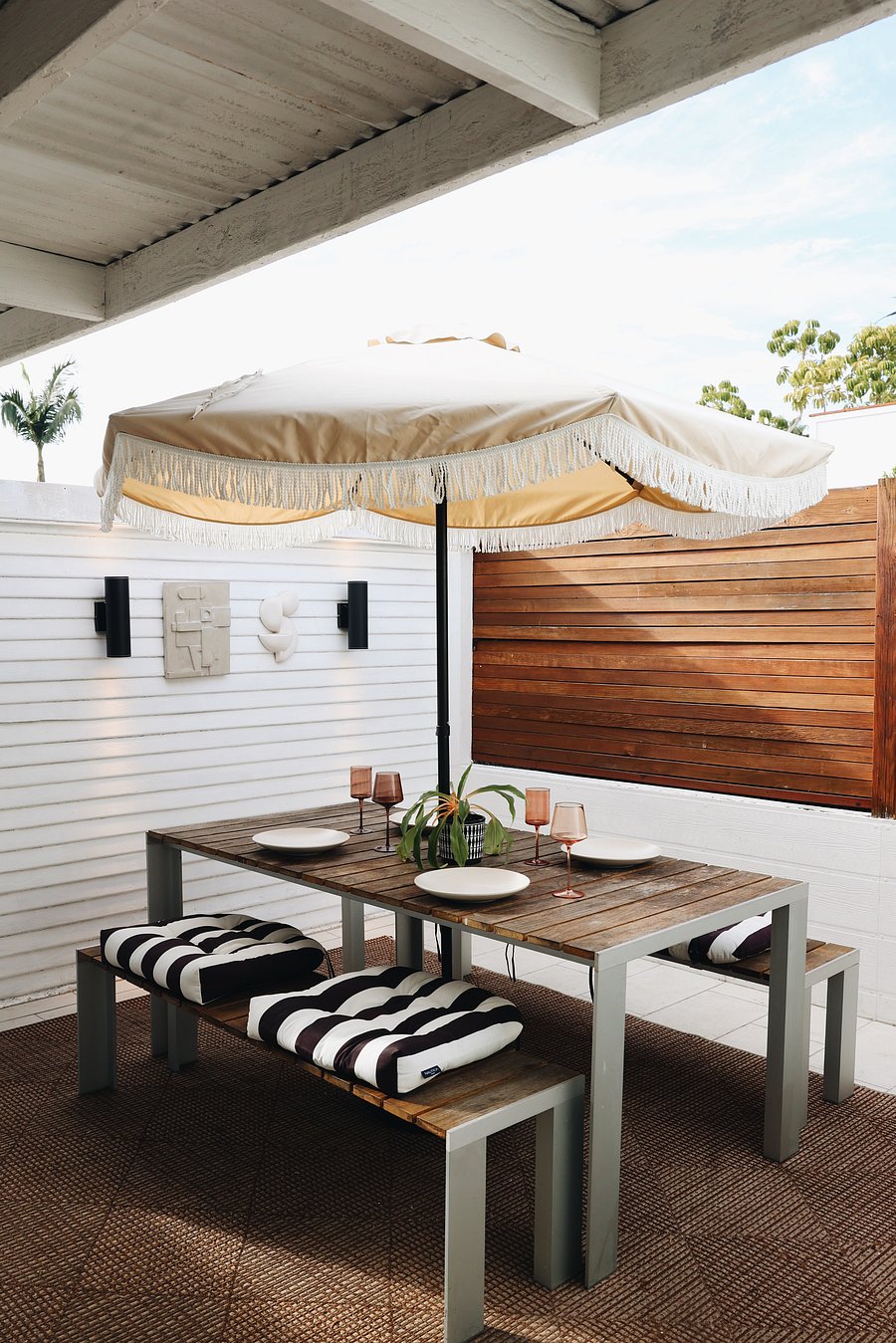 Alfresco Dining area with weber propane grill.