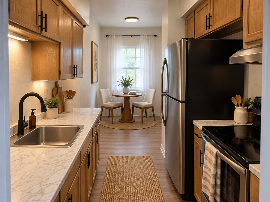 Virtually staged kitchen