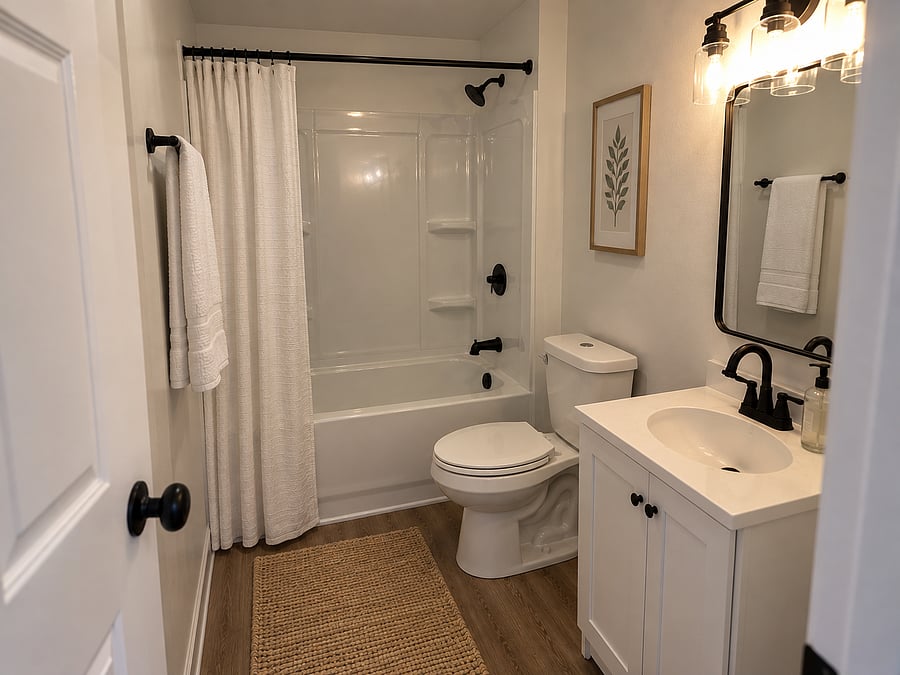 Virtually staged bathroom