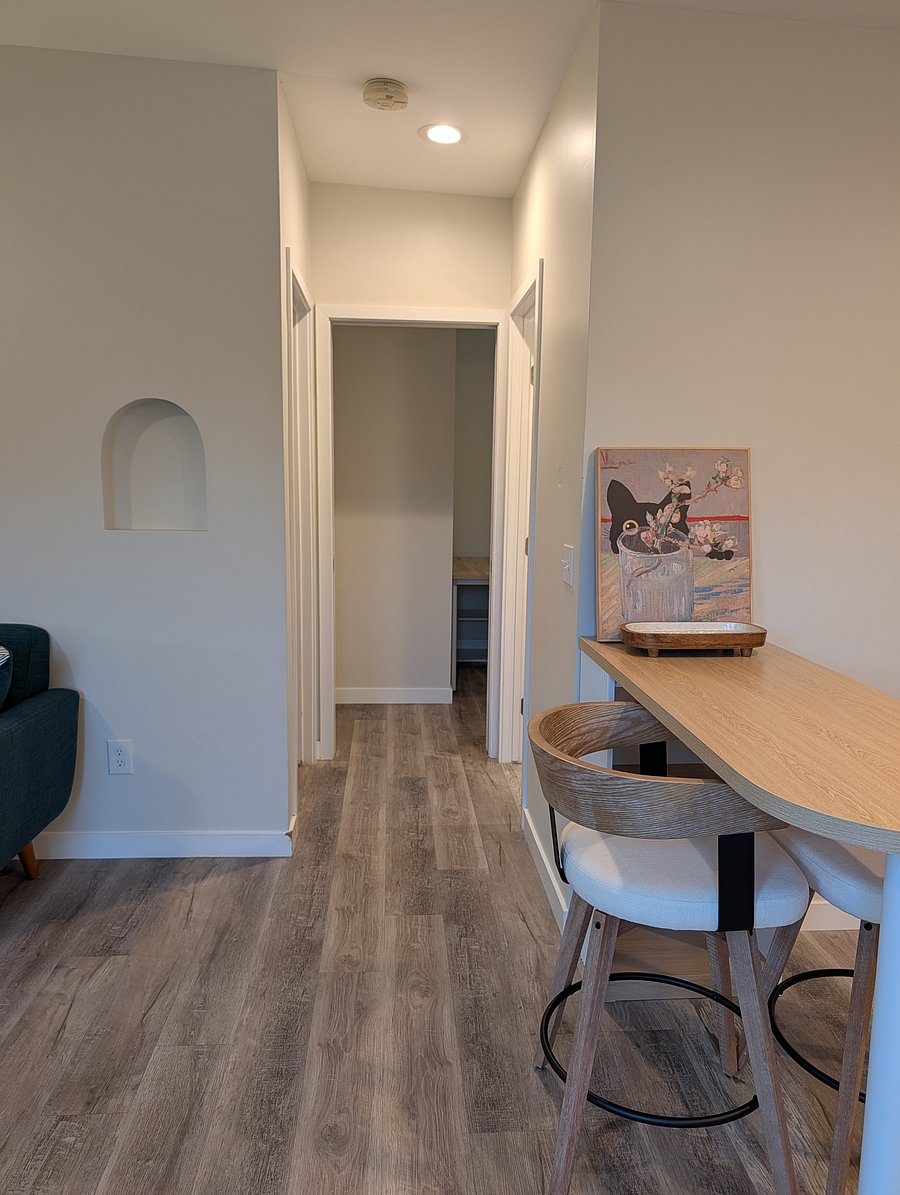 Center Hallway: Bedroom on left, Bonus room straight ahead, bathroom to the right.