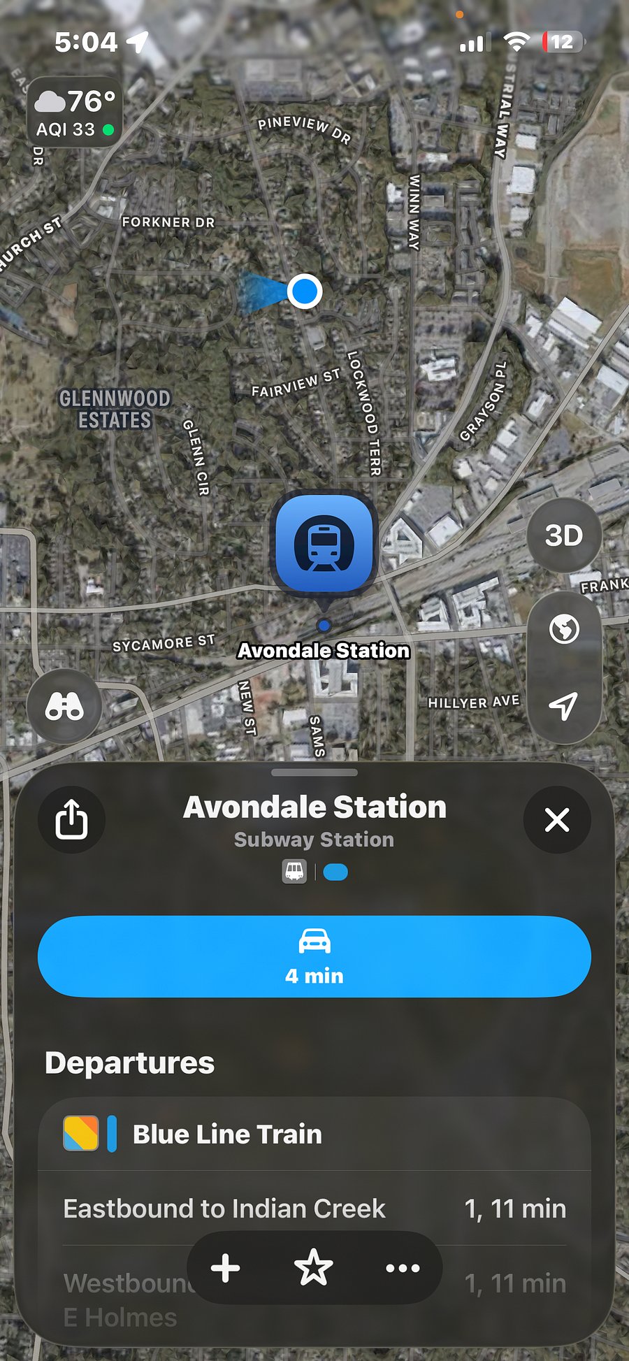 Marta Train station 4 minutes drive from location $3.00 uber or 10 minutes walk