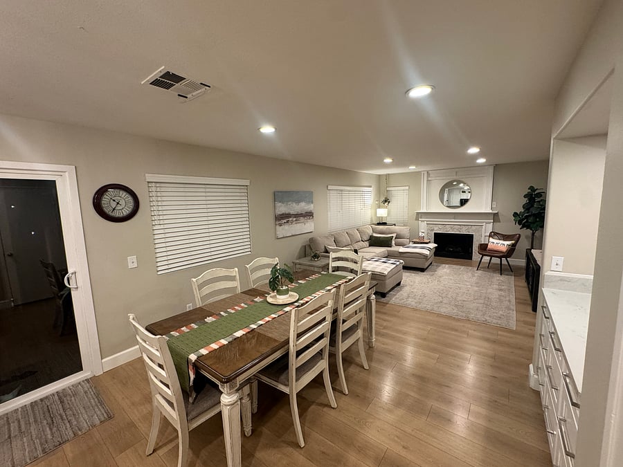 Dining and family room open concept